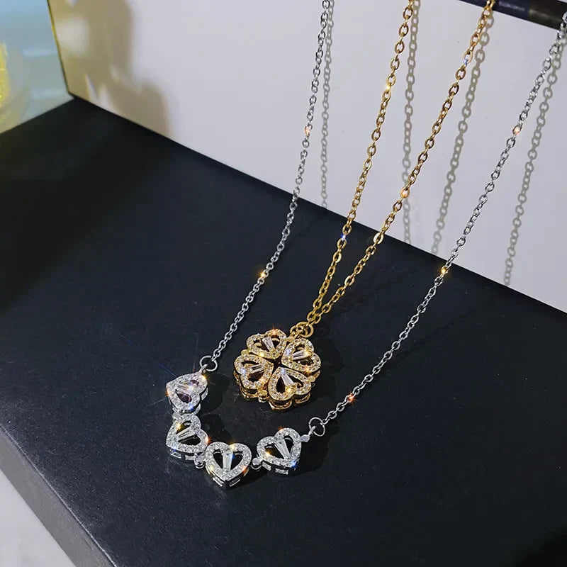 Collana Cuore Quadrifoglio Apribile
