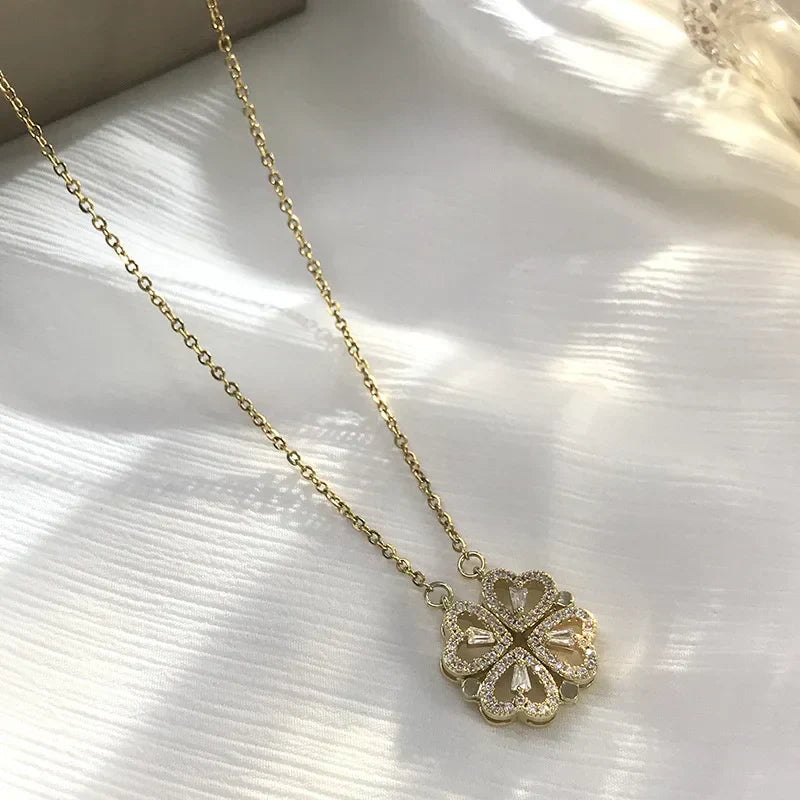Collana Cuore Quadrifoglio Apribile