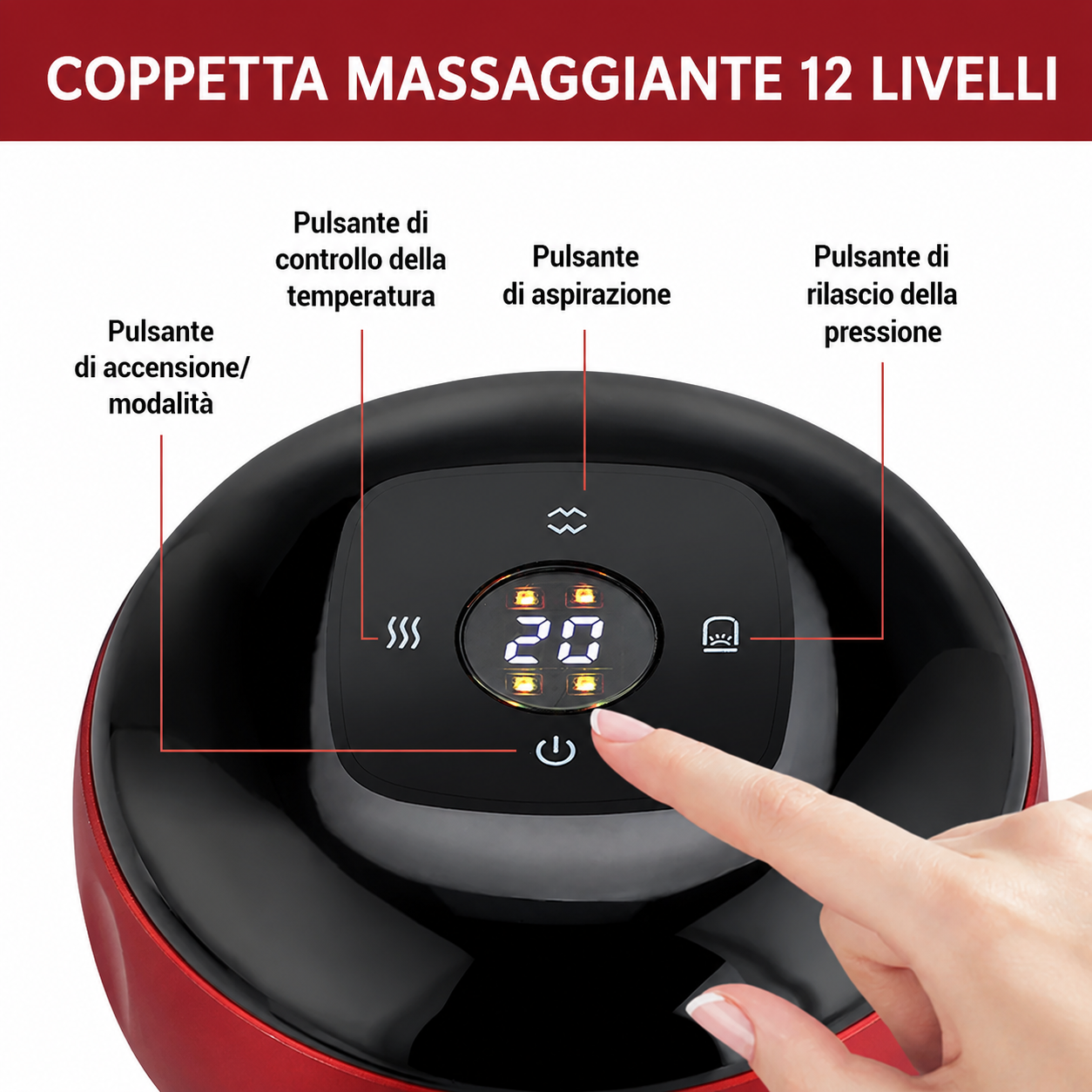 Massaggiatore Anti-cellulite Calore e Ventosa